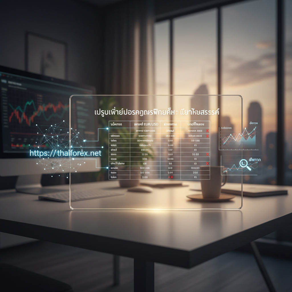 เปรียบเทียบบัญชีโบรกเกอร์ฟอเร็กซ์สำหรับนักเทรดไทย รวมตารางสเปรด ค่าธรรมเนียม การตั้งคำสั่ง และการทดสอบบัญชีทดลอง โดยคำค้นหลัก: ไม่ได้กำหนด